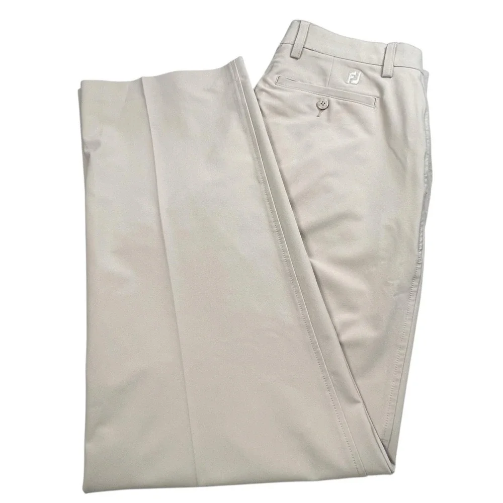FootJoy Mens 35X31 Beige Straight Leg Performance Pants Golf READ